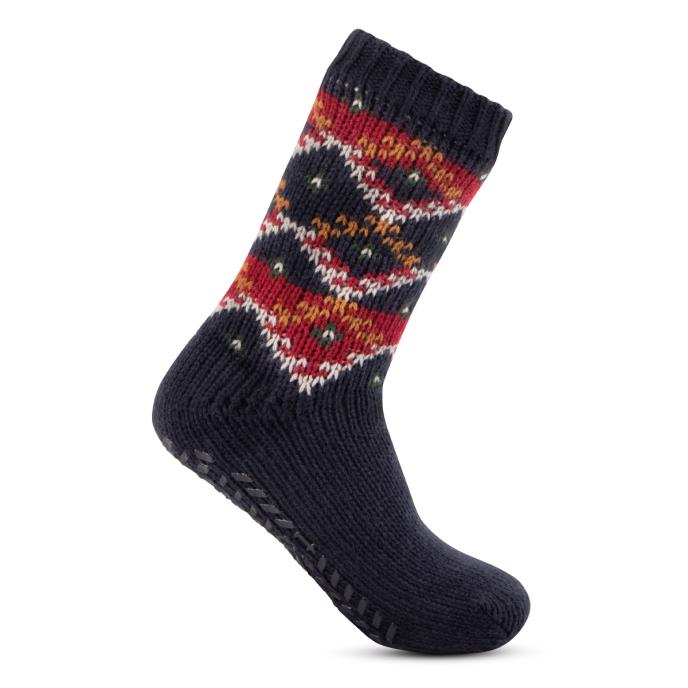 totes toasties® Mens Sherpa Lined Multi Fair Isle Slipper-Sox Fairisle Extra Image 3